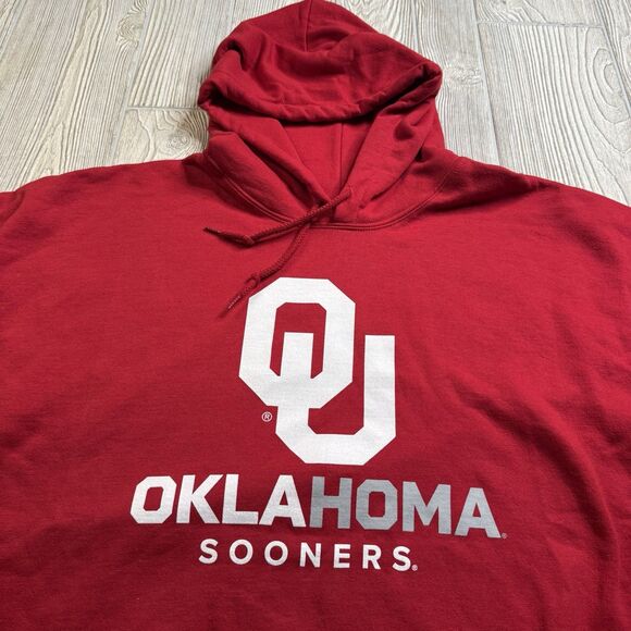 Oklahoma Sooners Hoodie Mens 3XL Crimson OU Logo Spellout Fleece Captivating New - Picture 2 of 9